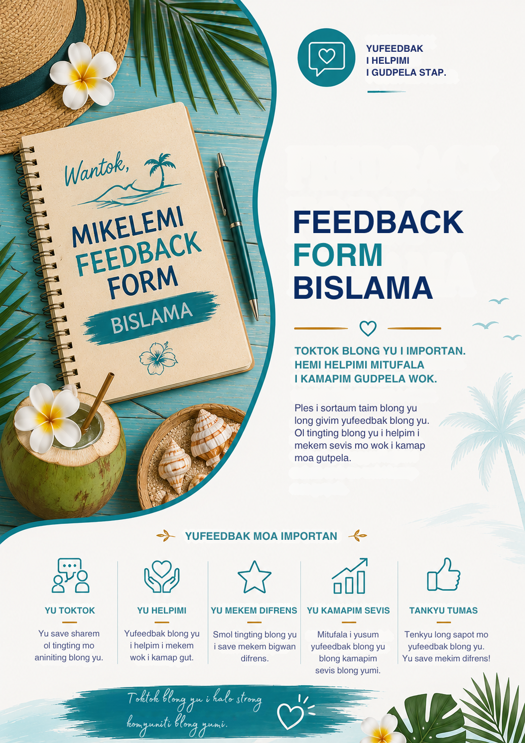Feedback form Bislama