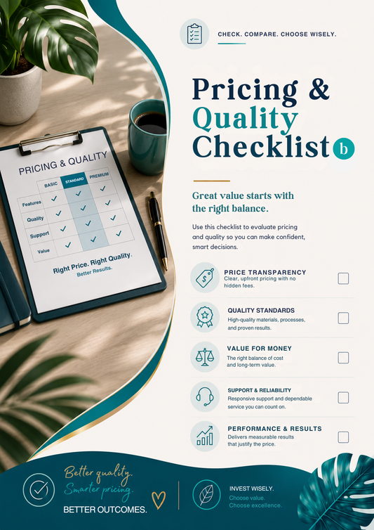 Pricing & Quality Checklist