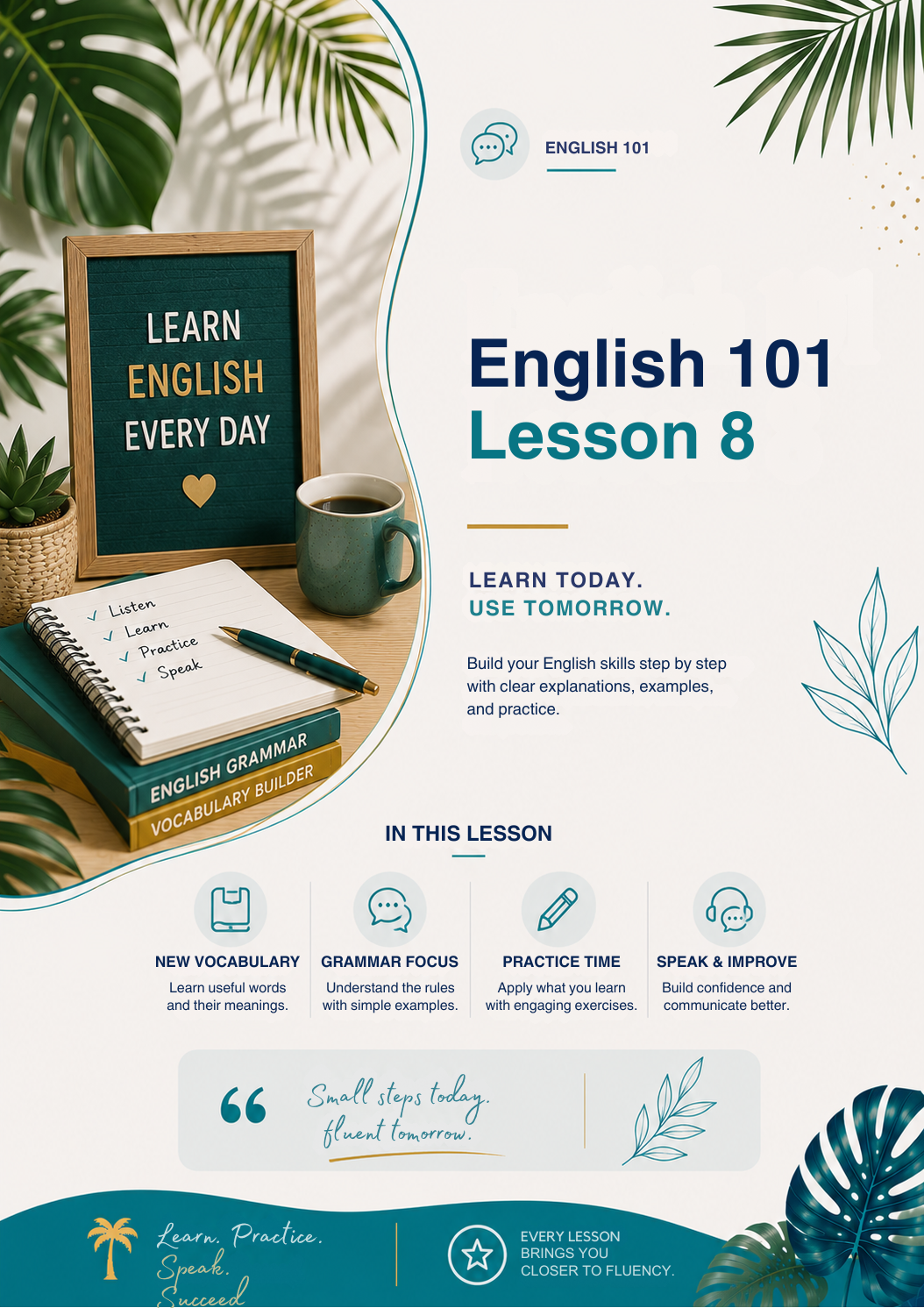 English 101 Lesson 8 Workbook | ESL, English Language Learning & Vocabulary Practice Guide