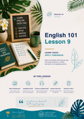 English 101 Lesson 9 | Vocabulary, Grammar, Listening & Speaking Practice Workbook