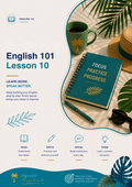 English 101 Lesson 10 Workbook | ESL English Learning Resource, Speaking & Writing Practice Guide for Beginners
