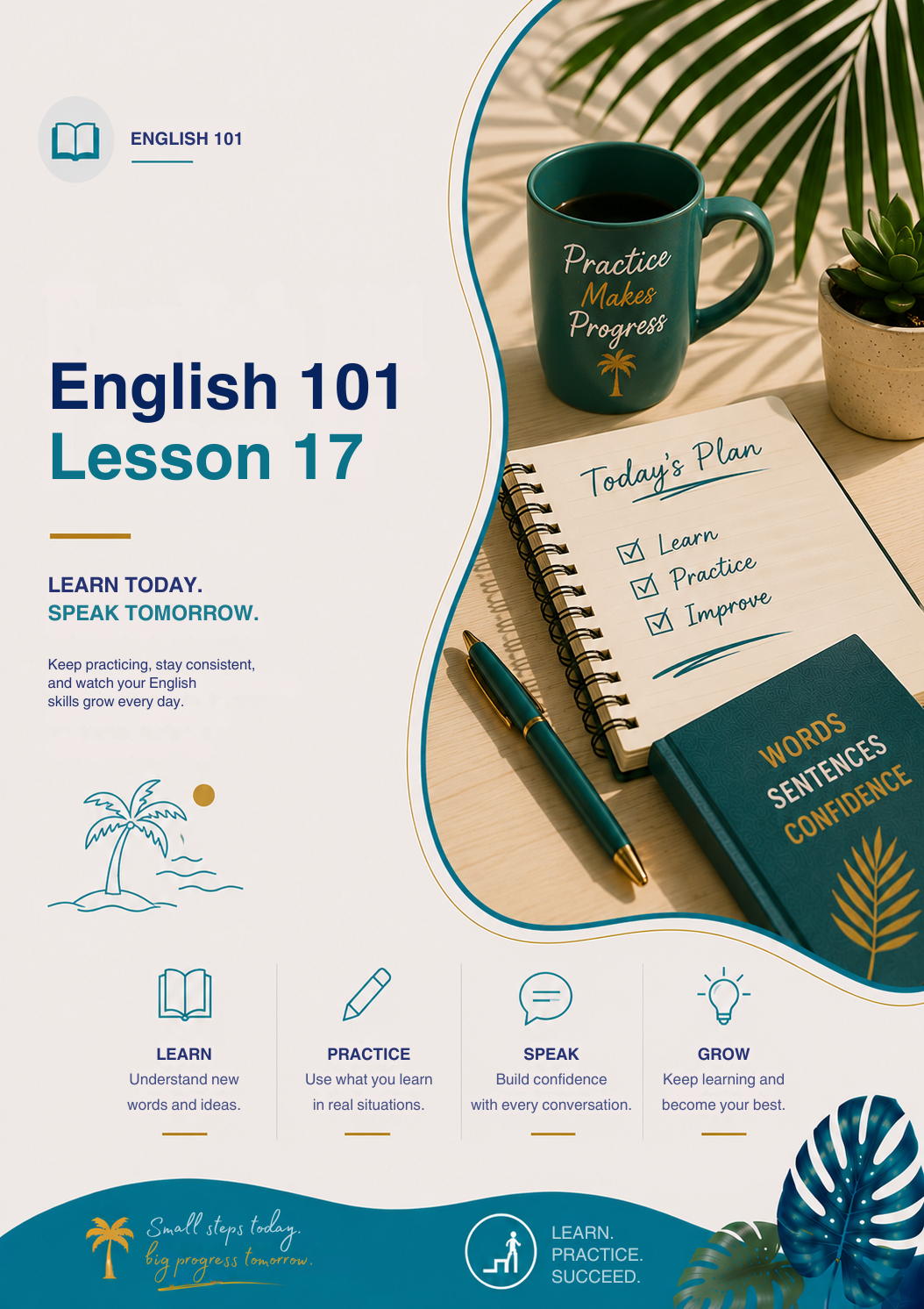 English 101 Lesson 17 Workbook | Beginner English Language Learning, Speaking & Communication Skills Guide