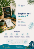 English 101 Lesson 7 Template | Beginner English Learning Workbook & ESL Lesson Resource