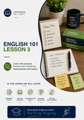 English 101 Lesson 3 Workbook | Beginner English Grammar, Reading, Speaking & Writing Activities
