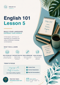 English 101 Lesson 5 Template | Editable ESL Vocabulary & Conversation Skills Workbook for English Learners