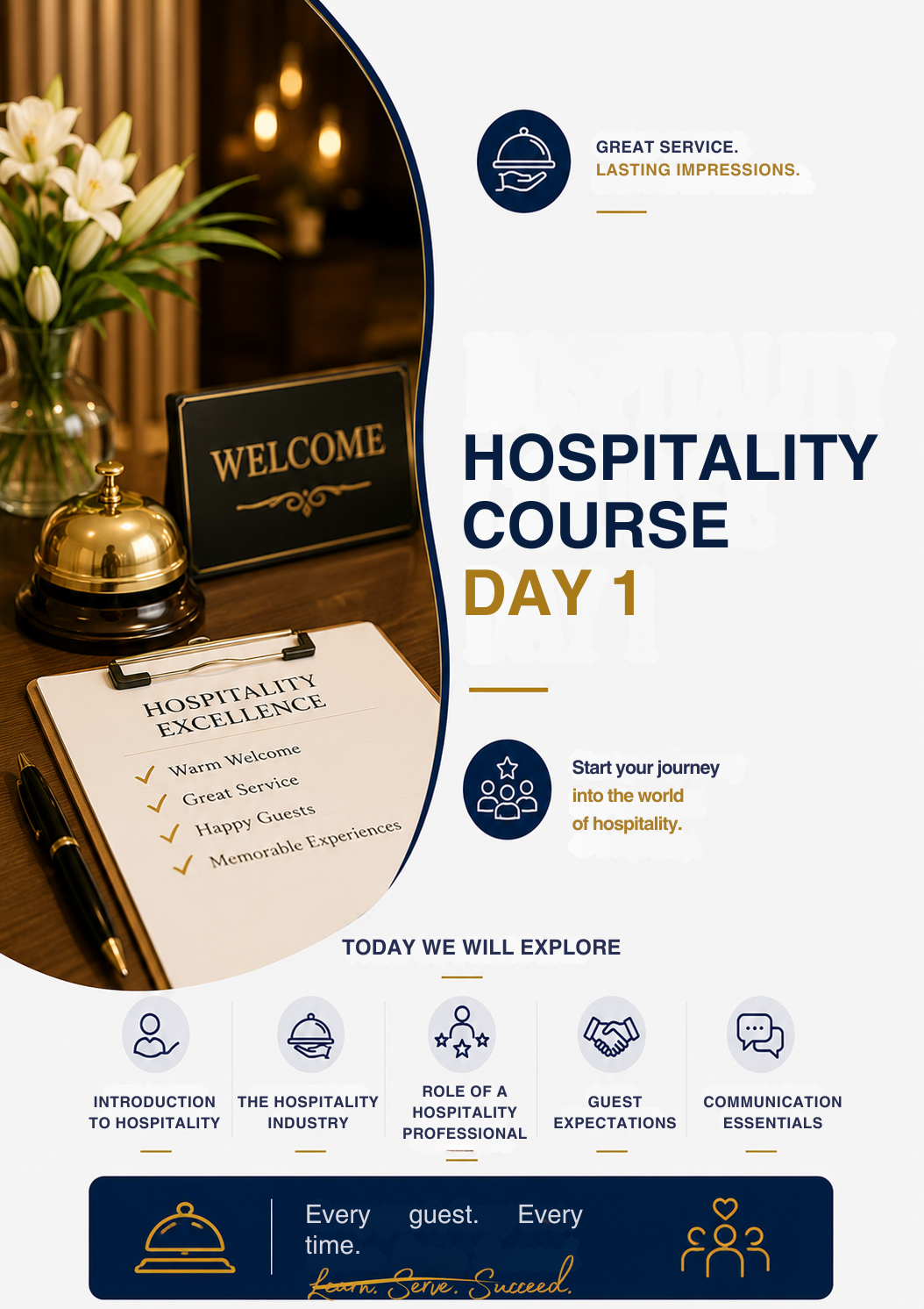 Hospitality Course Day 1 Training Guide | Introduction to Hospitality, Guest Service & Hospitality Industry Workbook
