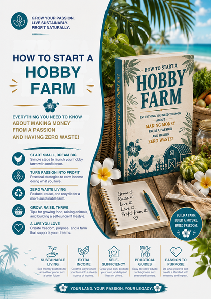 How to start a hobby farm,  and made the book everything you need to know about making money from a passion and having zero waste!