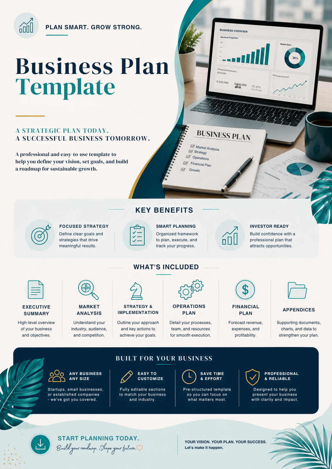 Business Plan Template | Professional Business Planning Workbook & Startup Guide