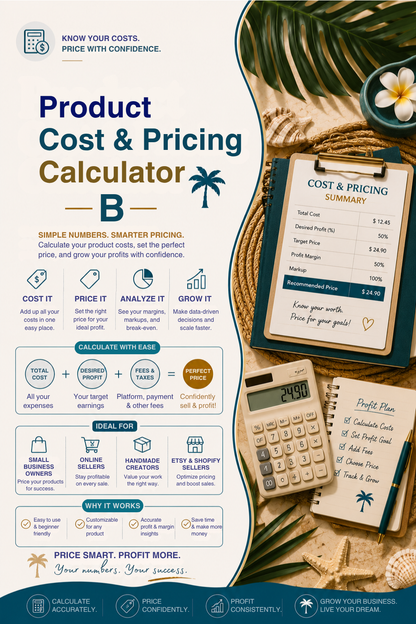 Product Cost & Pricing Calculator B