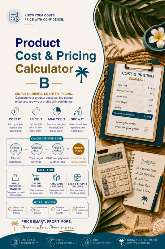 Product Cost & Pricing Calculator B