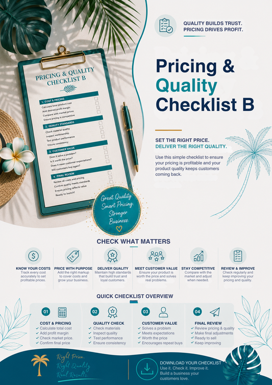 Pricing & Quality Checklist