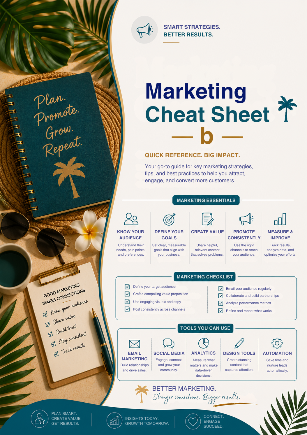 Marketing Cheat Sheet Template | Small Business Marketing Guide & Strategy Planner