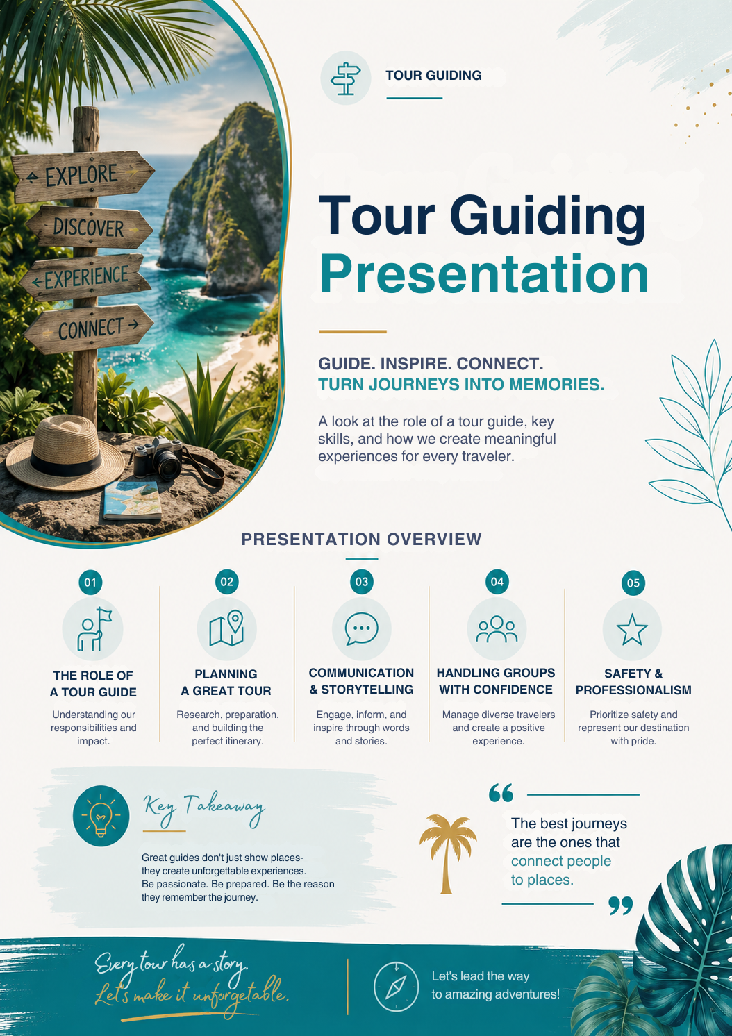 Tour Guiding Presentation Template | Editable Tourism & Tour Guide Training Presentation